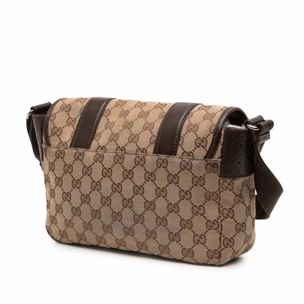 Gucci Small GG Canvas Double Buckle Flap Messenger Bag - 2