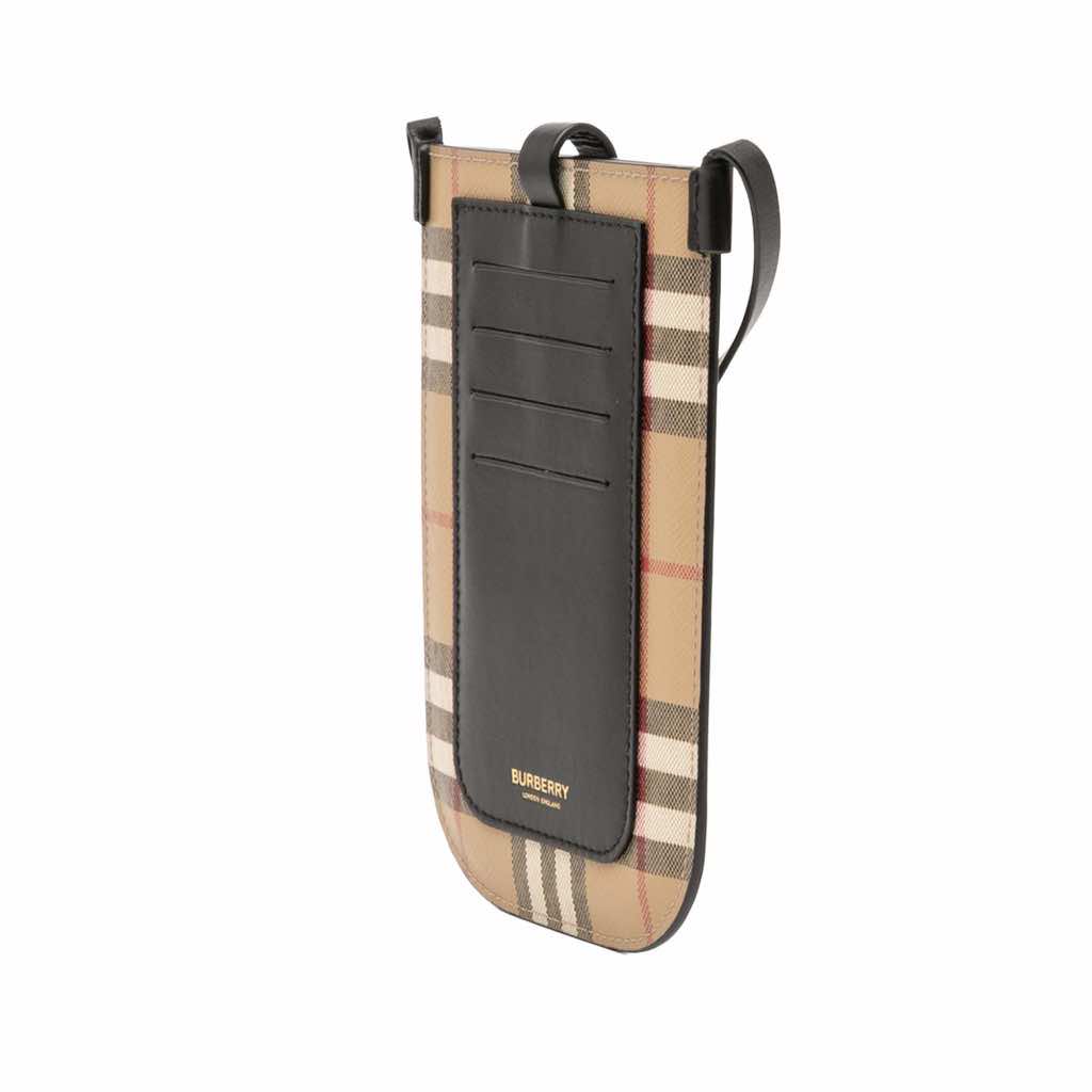 Burberry House Check Coated Canvas Phone Pouch Crossbody - 2