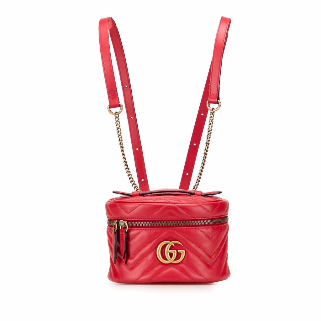 Gucci Mini GG Marmont Matelasse Leather Round Backpack