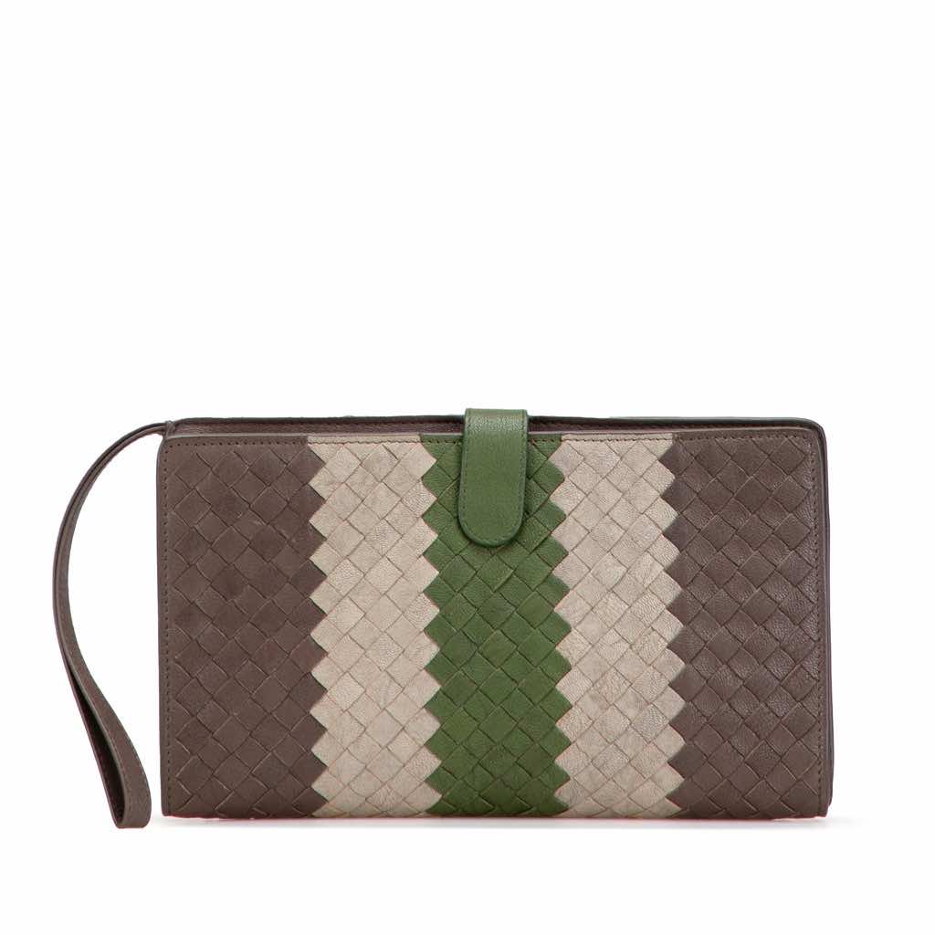 Bottega Veneta Tricolor Nappa Intrecciato Clutch
