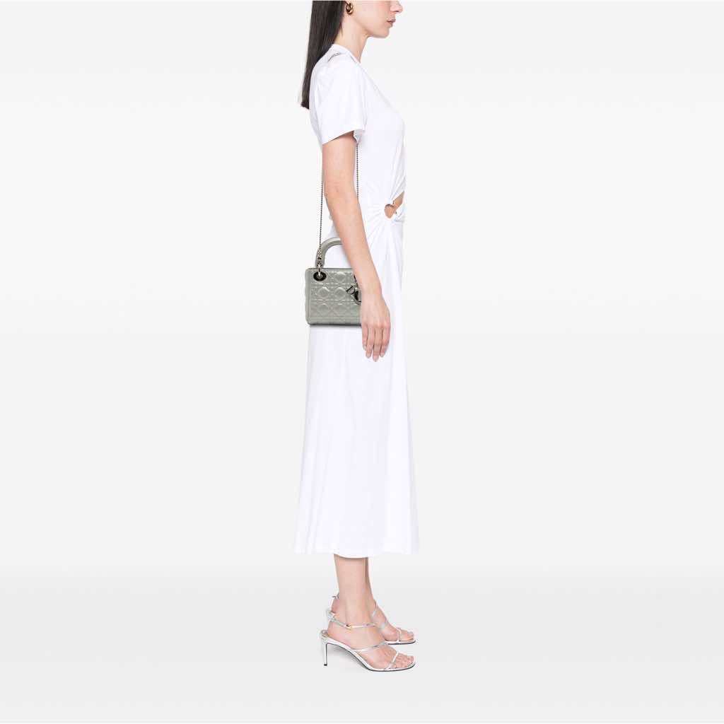 Dior Mini Iridescent Lambskin Cannage Lady Dior - Image 13