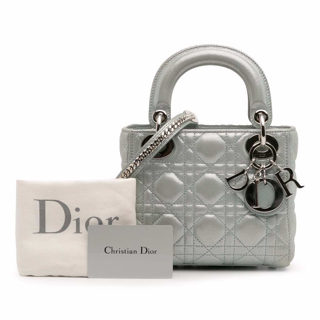 Dior Mini Iridescent Lambskin Cannage Lady Dior - Image 14