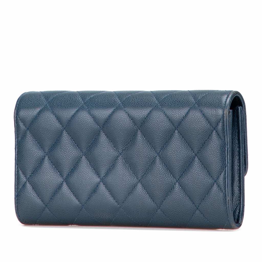 Chanel CC Quilted Caviar Classic Flap Wallet - Back view