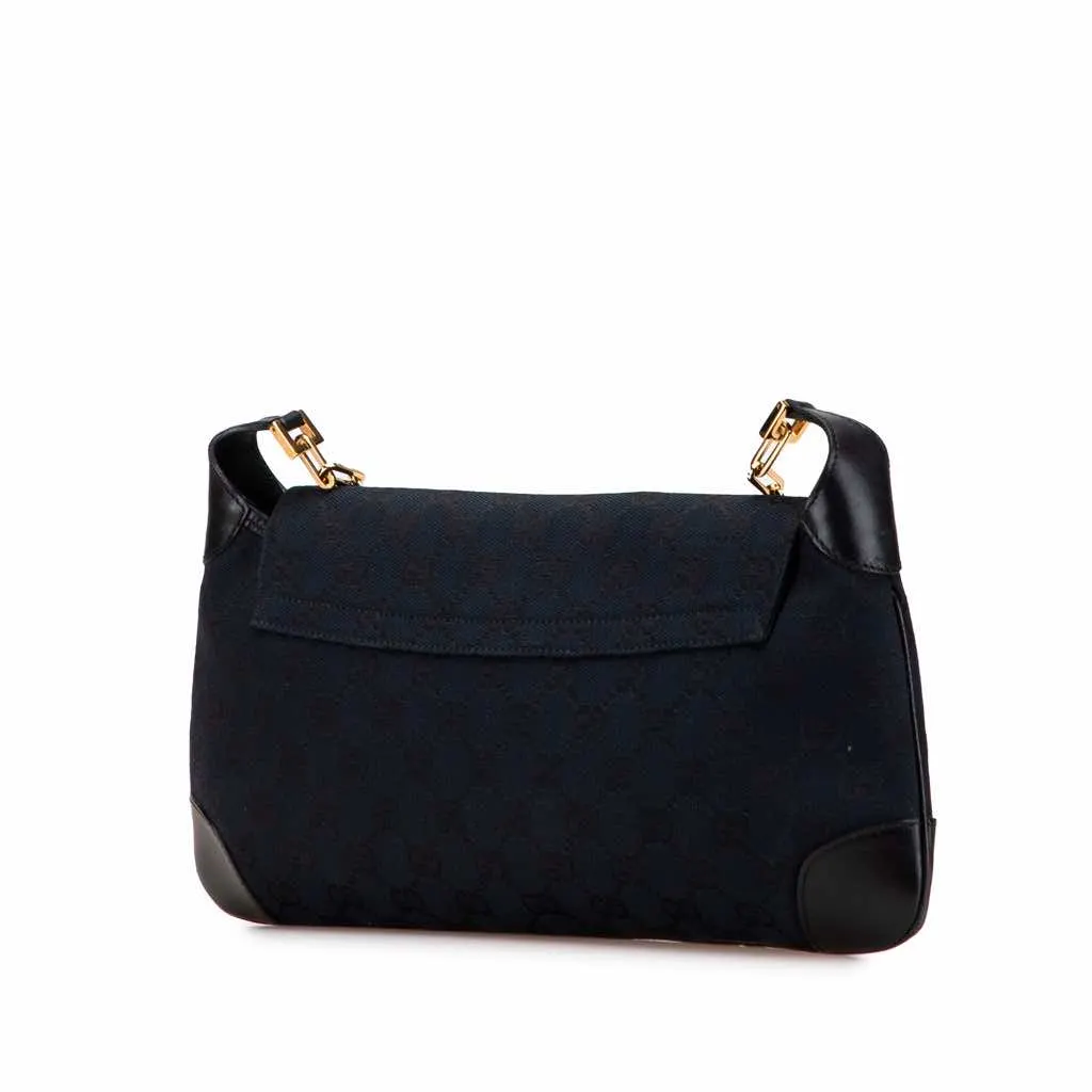 Gucci GG Canvas Tiger Charm Crossbody Blue Canvas Good - Back View