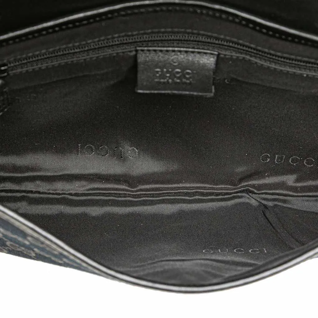 Gucci GG Canvas Tiger Charm Crossbody Blue Canvas Good - Model View