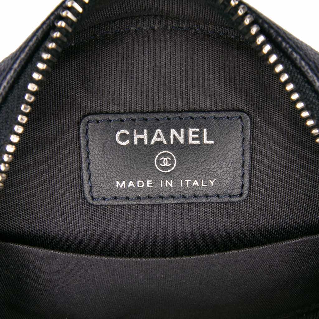 Chanel Caviar Striped CC Filigree Round Crossbody - Side view