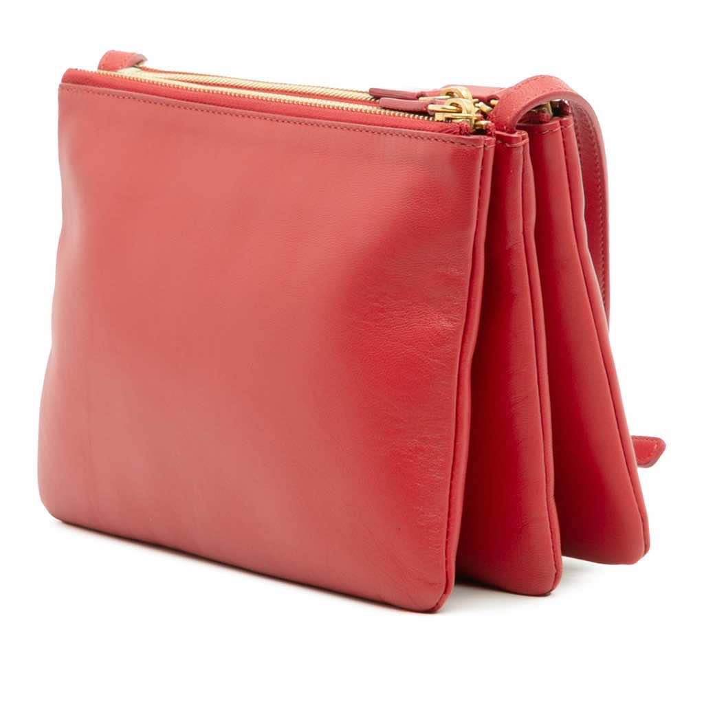 Celine Small Lambskin Trio Crossbody - Back view