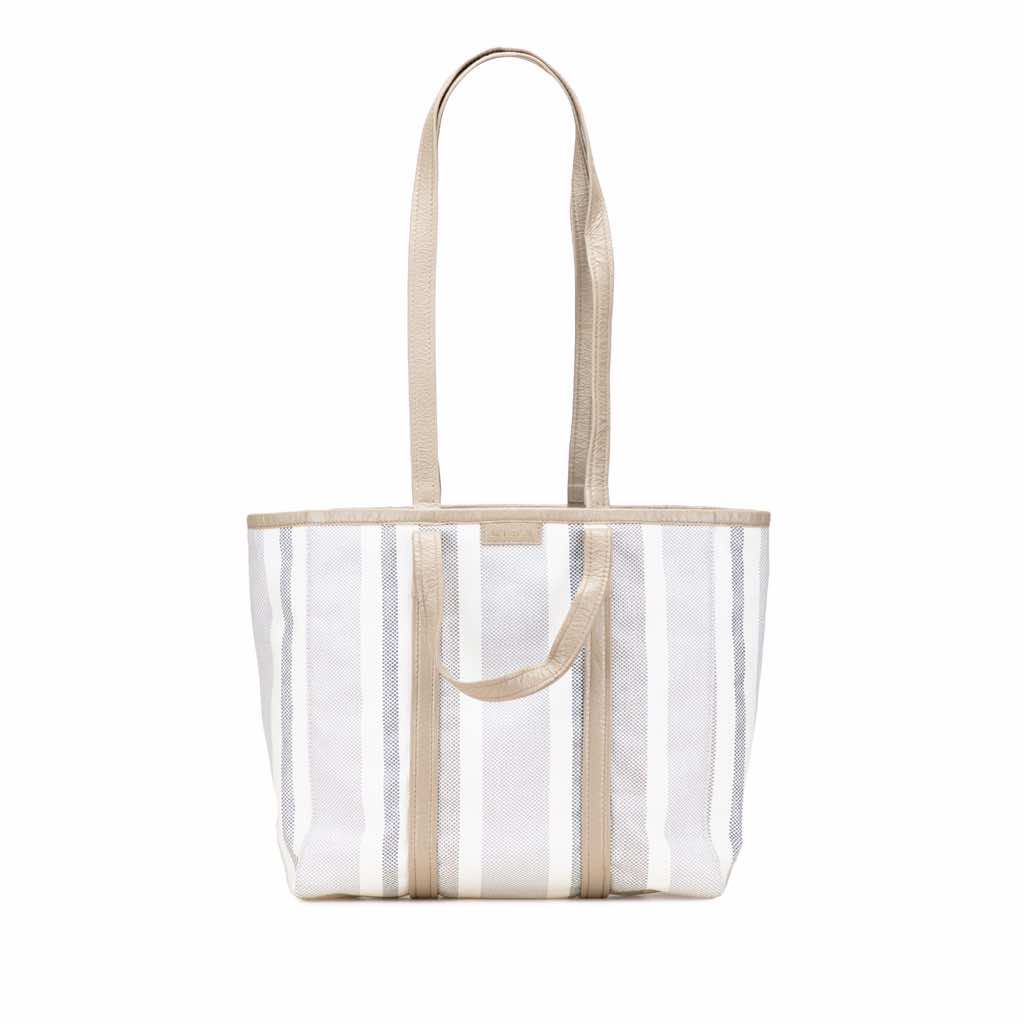 Balenciaga Medium Woven Calfskin Barbes East West Shopper Bag