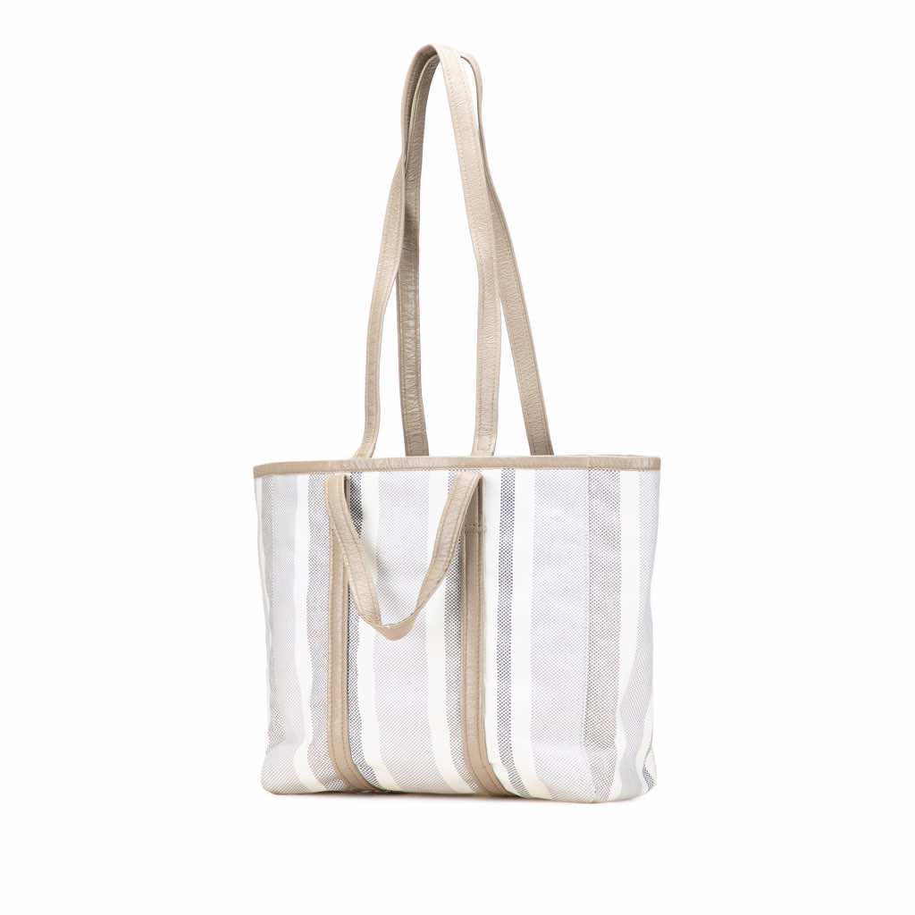 Balenciaga Medium Woven Calfskin Barbes East West Shopper Bag - Back view