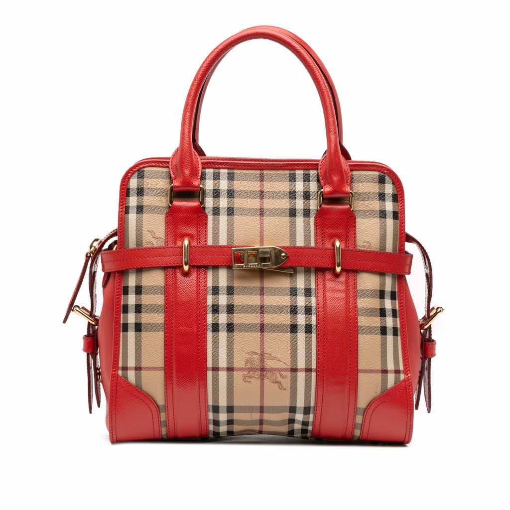 Burberry Haymarket Check Coated Canvas Minford Portrait Satchel