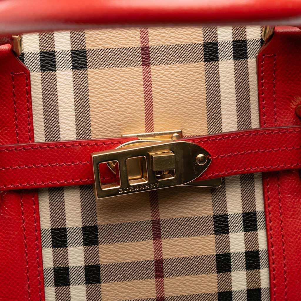 Burberry Haymarket Check Coated Canvas Minford Portrait Satchel - Image 10