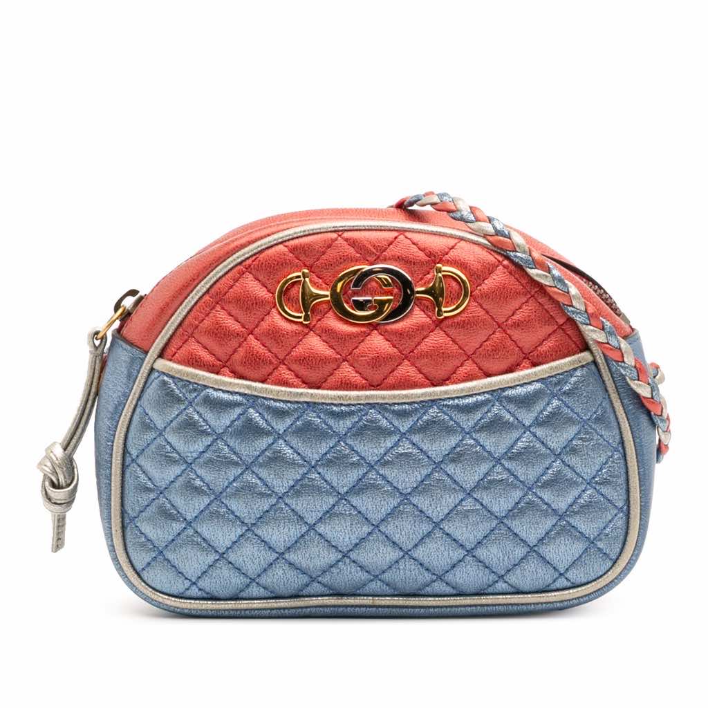 Gucci Mini Laminated Nappa Trapuntata Zumi Dome Crossbody