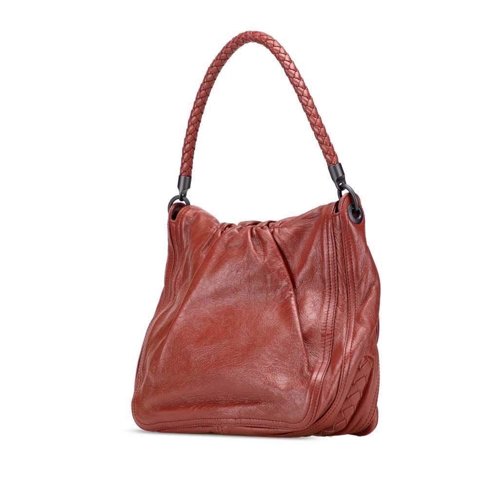 Bottega Veneta Intrecciato Trimmed Nappa Top Handle Bag - Back view