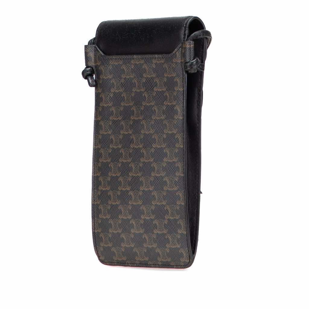 Celine Triomphe Coated Canvas Phone Pouch Flap Crossbody - Back view