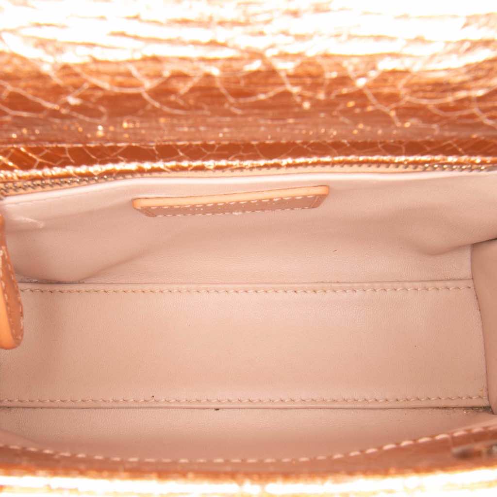 Dior Mini Metallic Crinkled Calfskin Cannage Lady Dior - 4