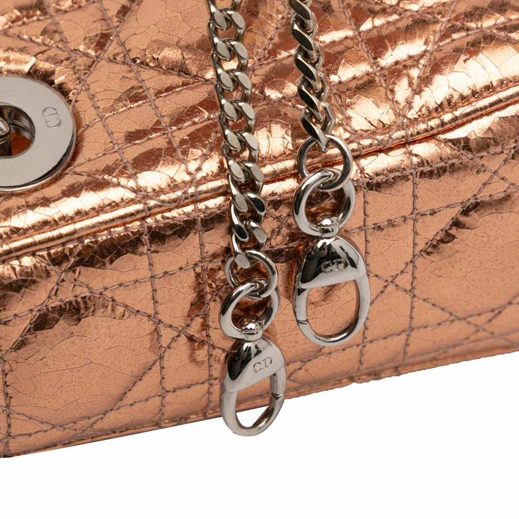 Dior Mini Metallic Crinkled Calfskin Cannage Lady Dior - Image 11