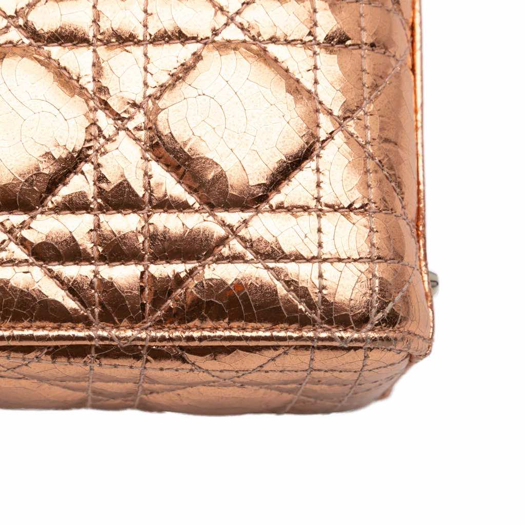 Dior Mini Metallic Crinkled Calfskin Cannage Lady Dior - Image 12