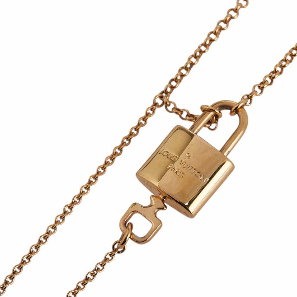 Louis Vuitton Gold Plated Locky Pendant Necklace - 3