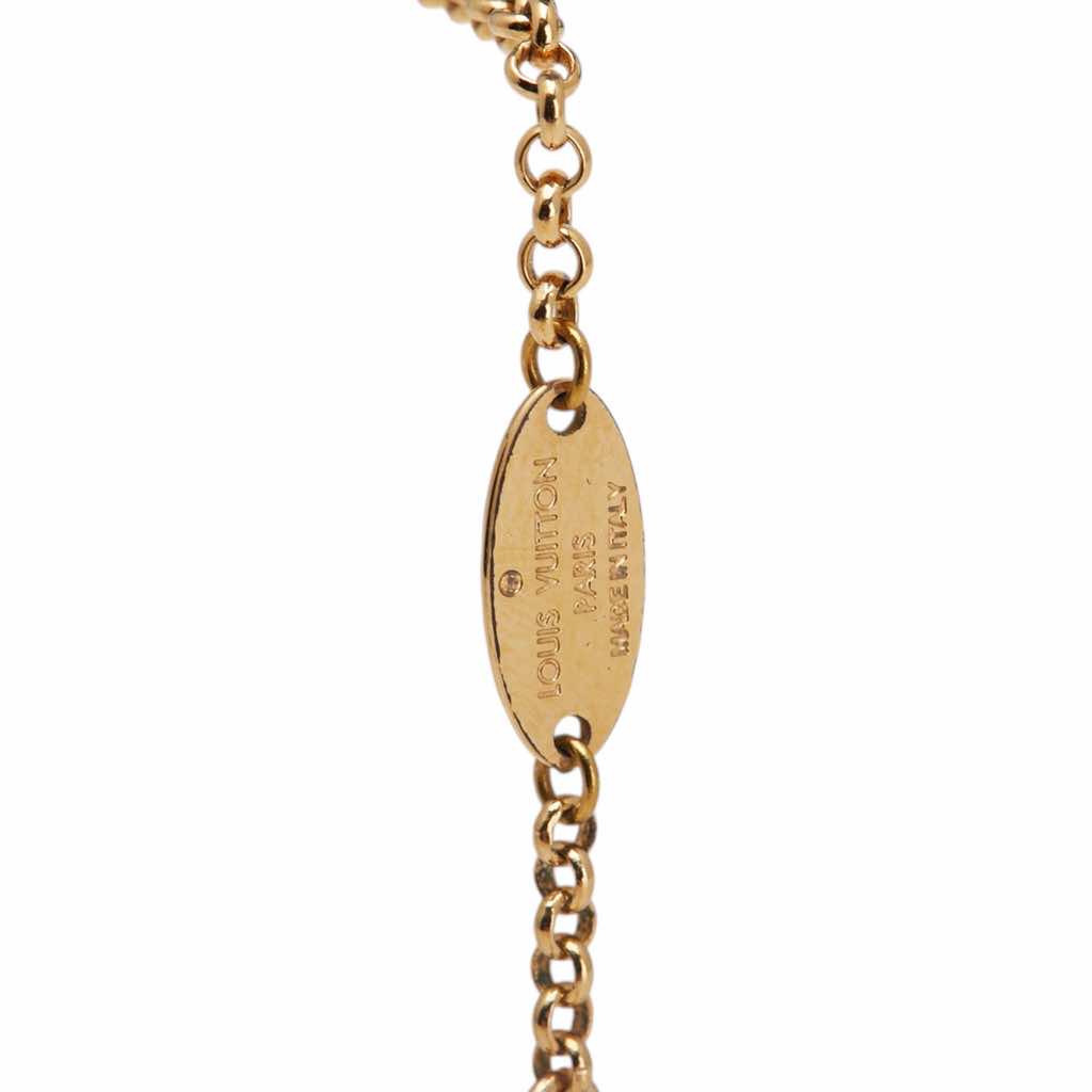 Louis Vuitton Gold Plated Locky Pendant Necklace - 5