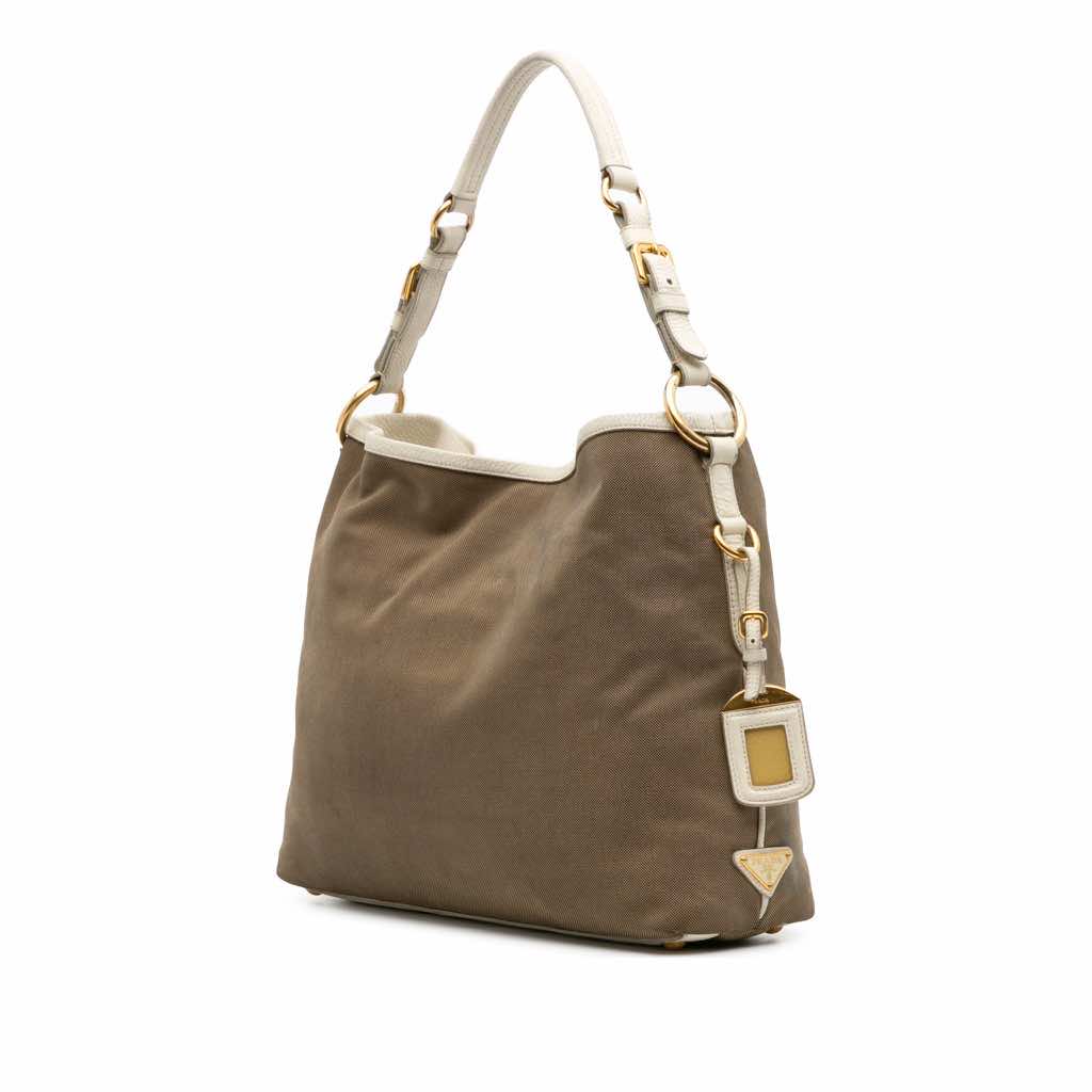 Prada Canvas Canapa Logo Shoulder Bag - Back view