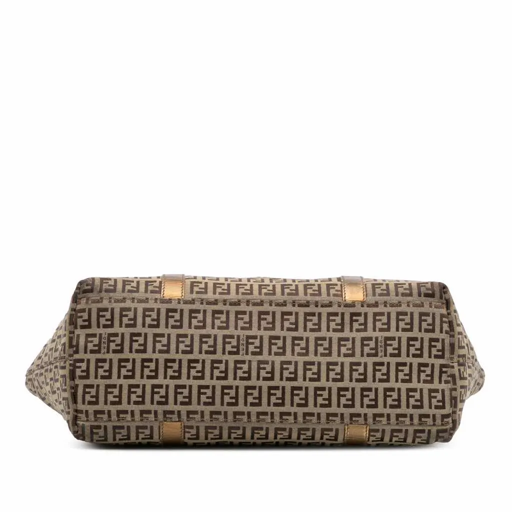 Fendi Zucchino Canvas Superstar Tote Brown Canvas Good - Inside View