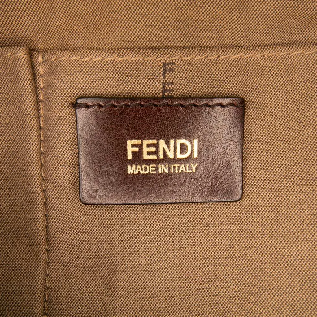 Fendi Zucchino Canvas Superstar Tote Brown Canvas Good - Box View