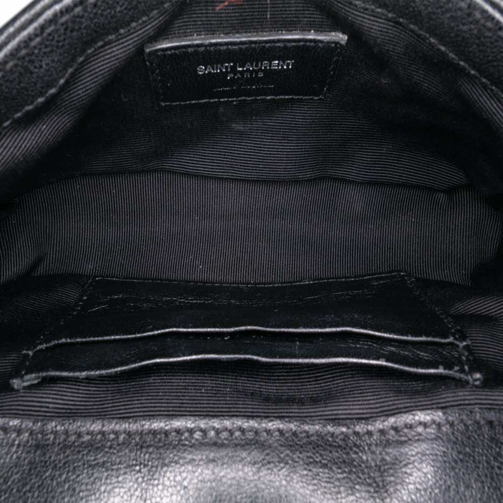 Saint Laurent Mini Chevron Sheepskin Monogram College Satchel - 4