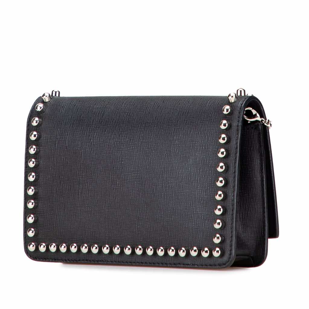 Fendi Studded Leather Karlito Wallet on Chain - 2