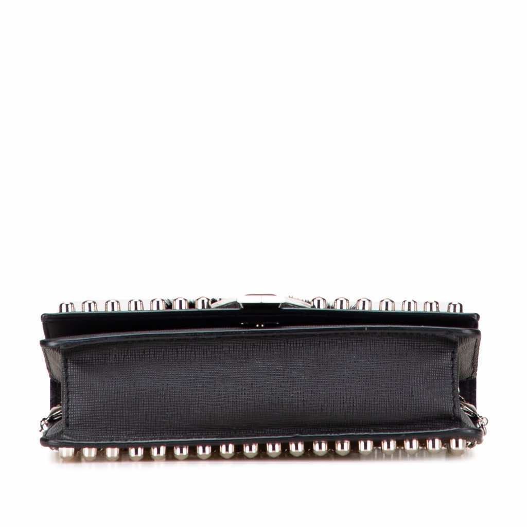 Fendi Studded Leather Karlito Wallet on Chain - 3