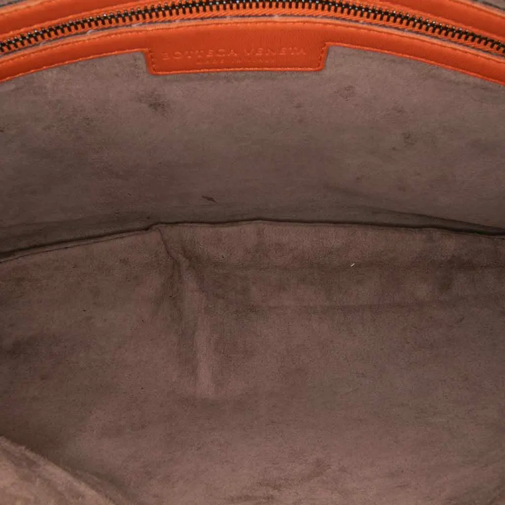 Bottega Veneta Small Nappa Intrecciato Veneta Hobo Orange Leather Good - Model View
