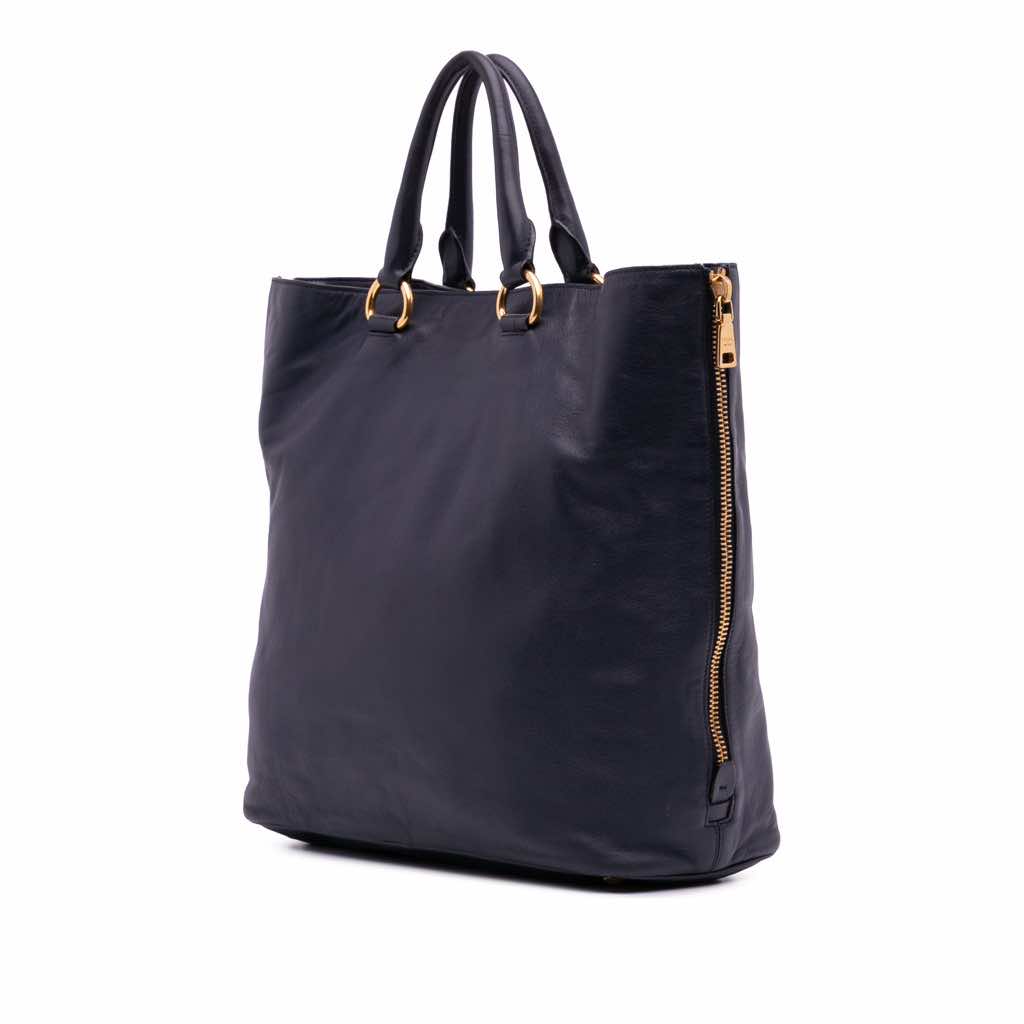 Prada Soft Calf Open Convertible Tote - Back view