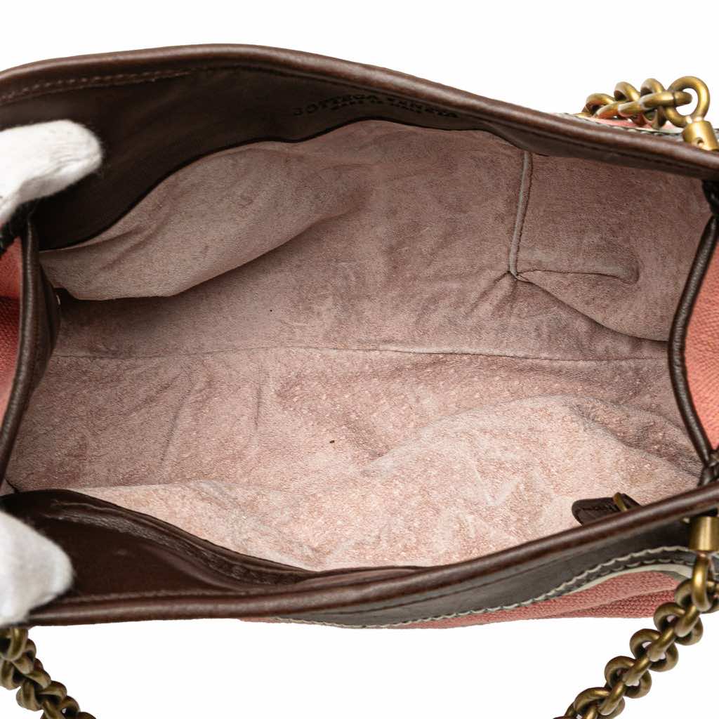 Bottega Veneta Nappa Trimmed Canvas Chain Handbag - 4