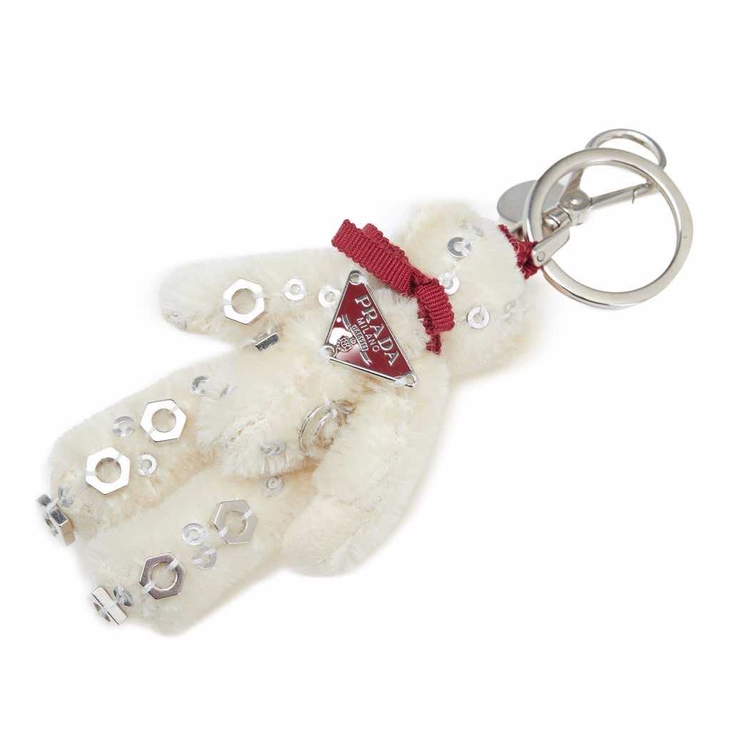 Prada Faux Fur Teddy Bear Bag Charm and Key Holder - 2