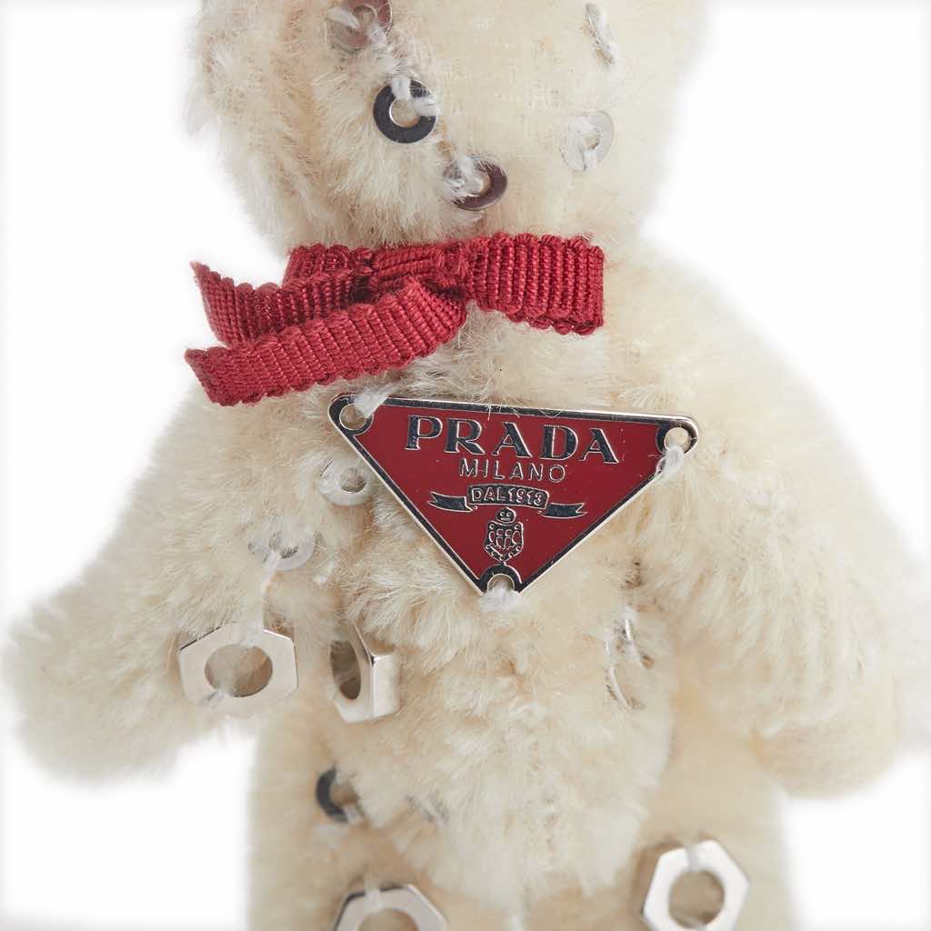 Prada Faux Fur Teddy Bear Bag Charm and Key Holder - 3