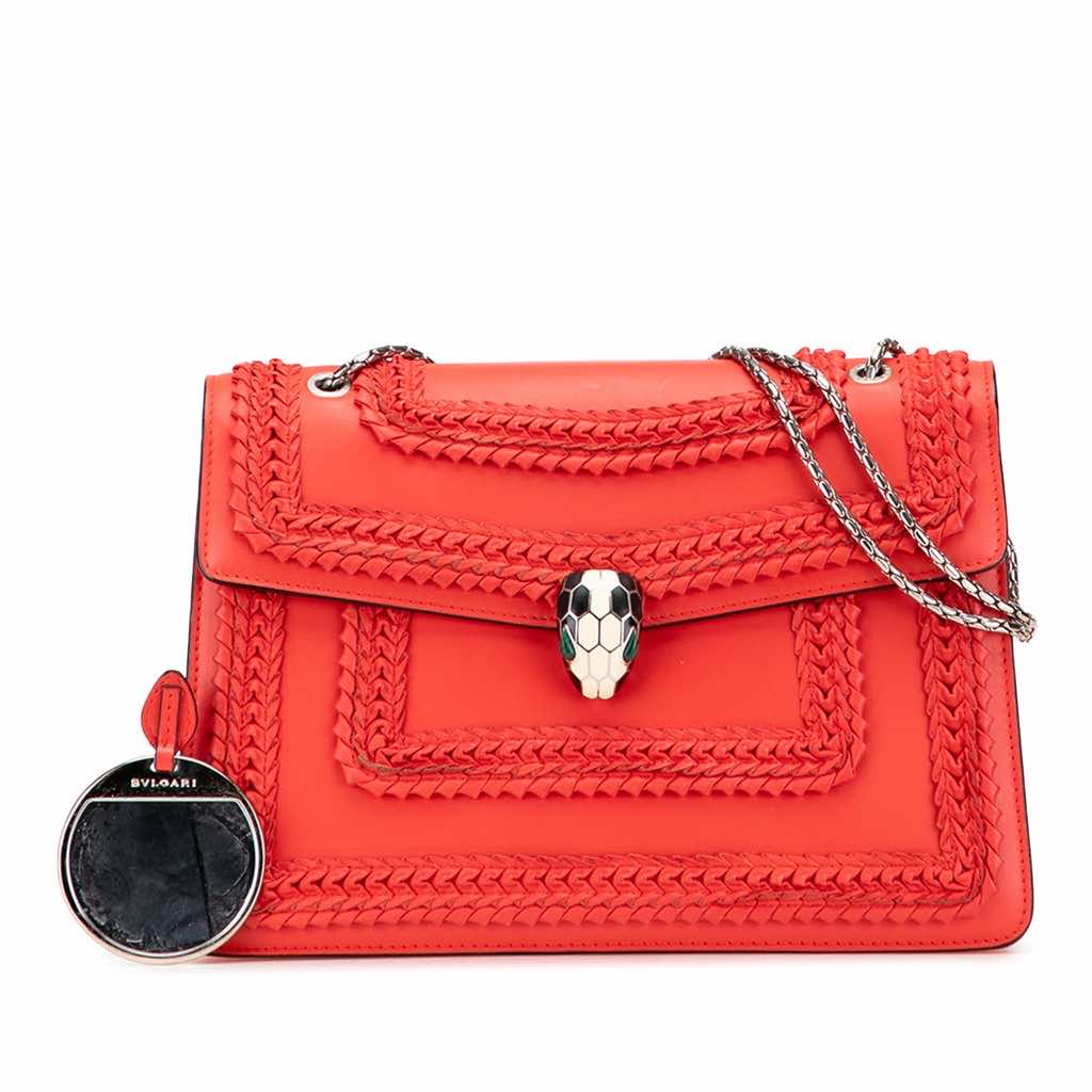 Bvlgari Medium Leather Plisse Serpenti Forever Shoulder Bag - Image 12