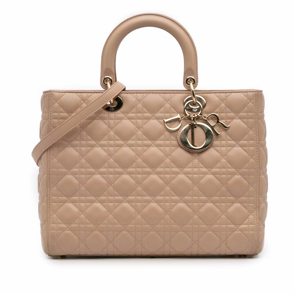 Dior Large Lambskin Cannage Lady Dior