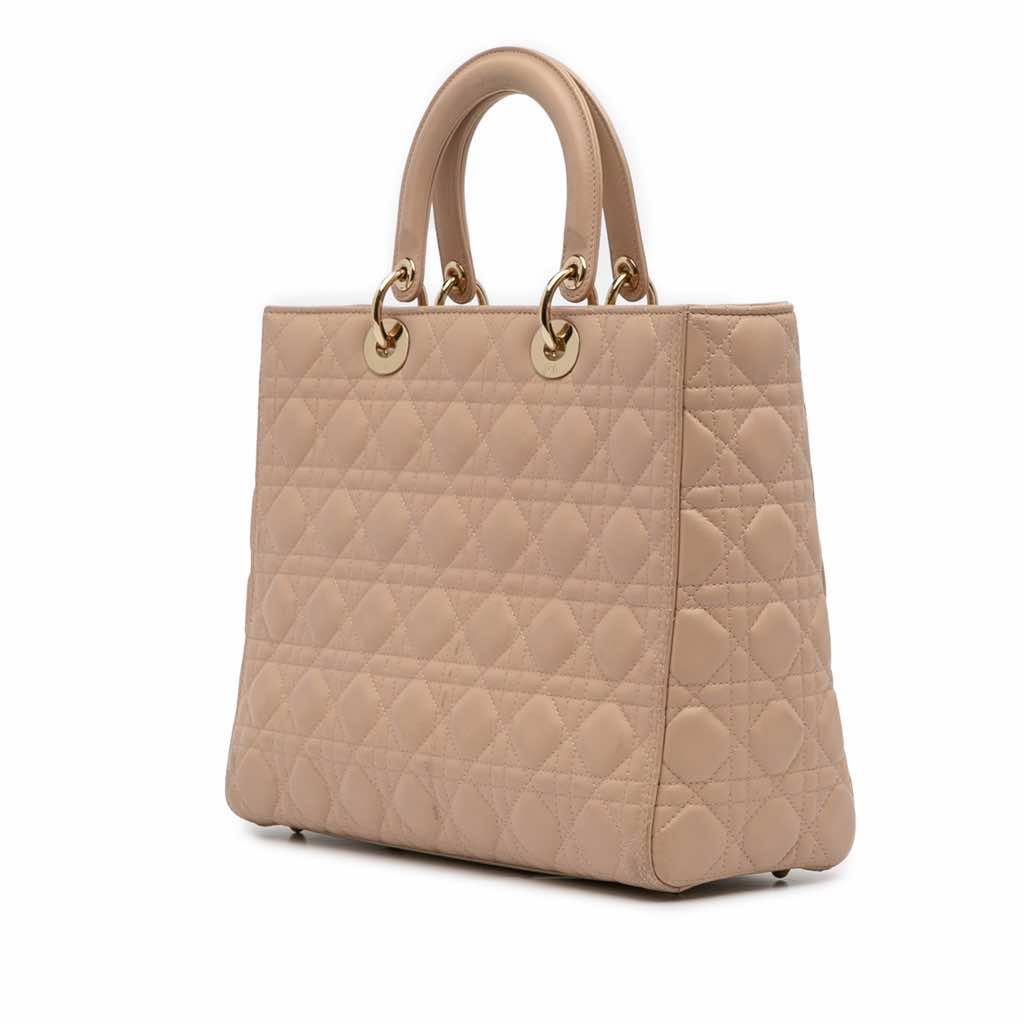 Dior Large Lambskin Cannage Lady Dior - Back view