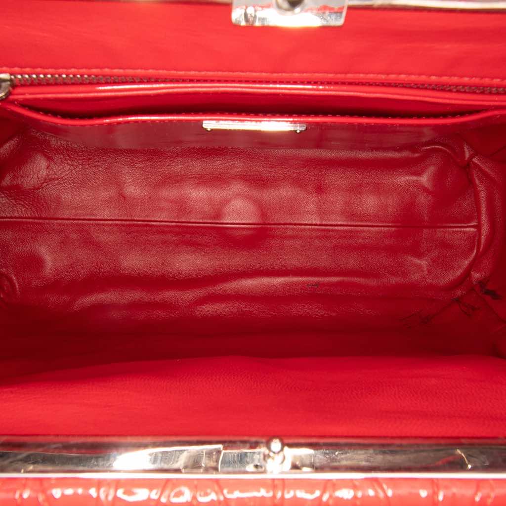 Miu Miu Matelasse Patent Frame Top Handle Bag - 4