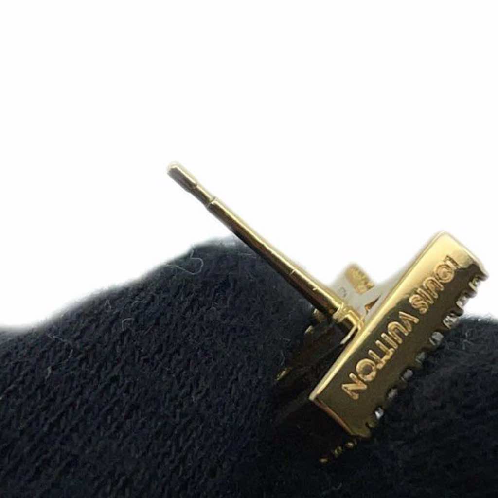 Louis Vuitton Gold Plated and Rhinestones LV Iconic Push Back Earrings - 4