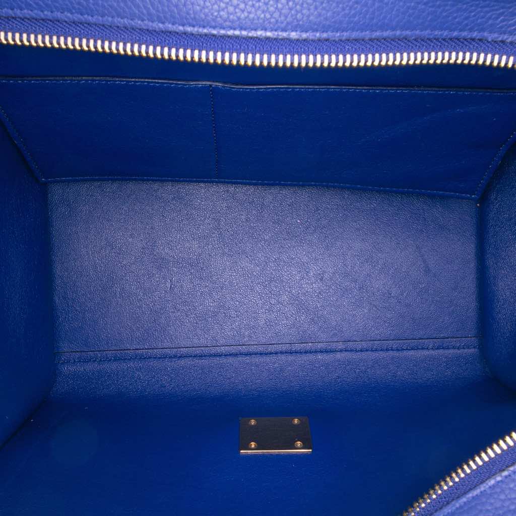 Celine Small Drummed Calfskin and Suede Trapeze Satchel - 4