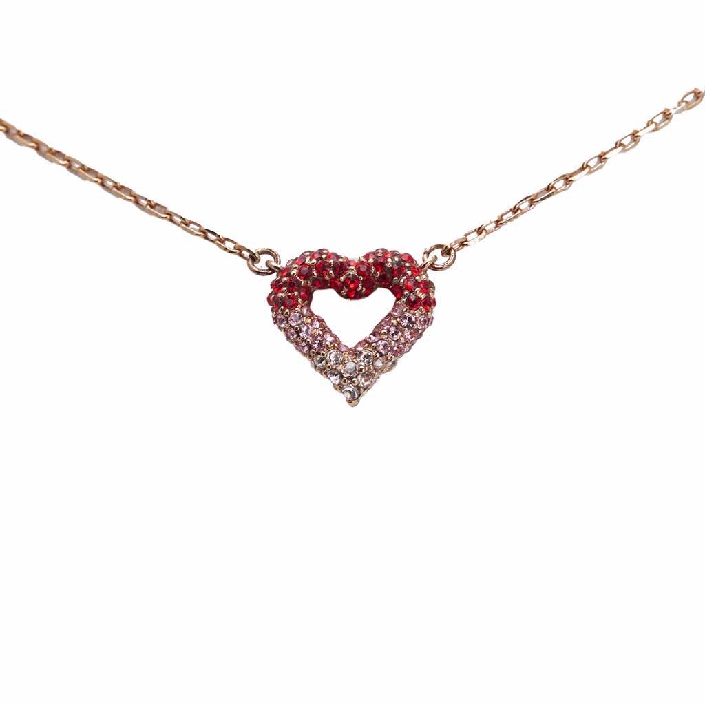 Louis Vuitton Gold Plated Crystal Heart Necklace