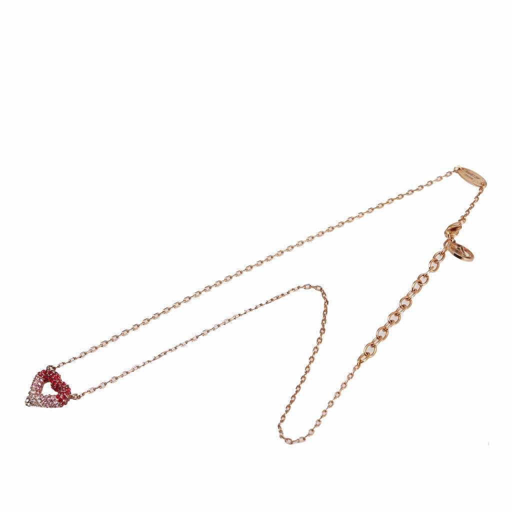 Louis Vuitton Gold Plated Crystal Heart Necklace - Image 6