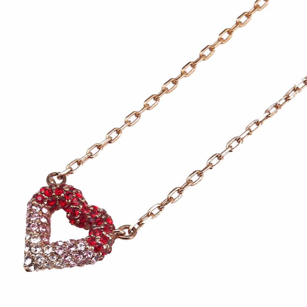 Louis Vuitton Gold Plated Crystal Heart Necklace - 4
