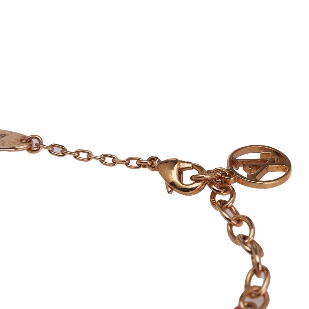 Louis Vuitton Gold Plated Crystal Heart Necklace - Side view