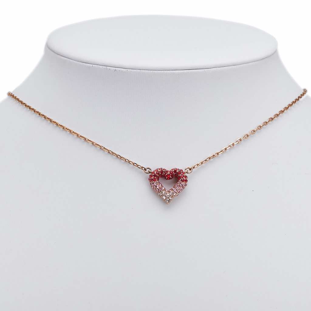 Louis Vuitton Gold Plated Crystal Heart Necklace - Image 10