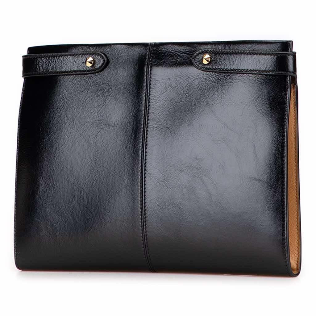 Fendi Glazed Calfskin Slim Peekaboo Turn Lock Clutch - 2