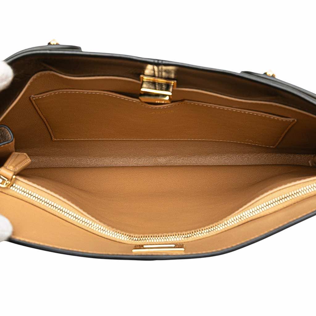 Fendi Glazed Calfskin Slim Peekaboo Turn Lock Clutch - 4