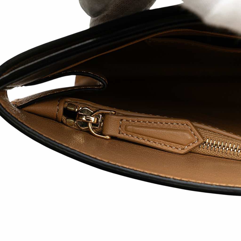 Fendi Glazed Calfskin Slim Peekaboo Turn Lock Clutch - 5