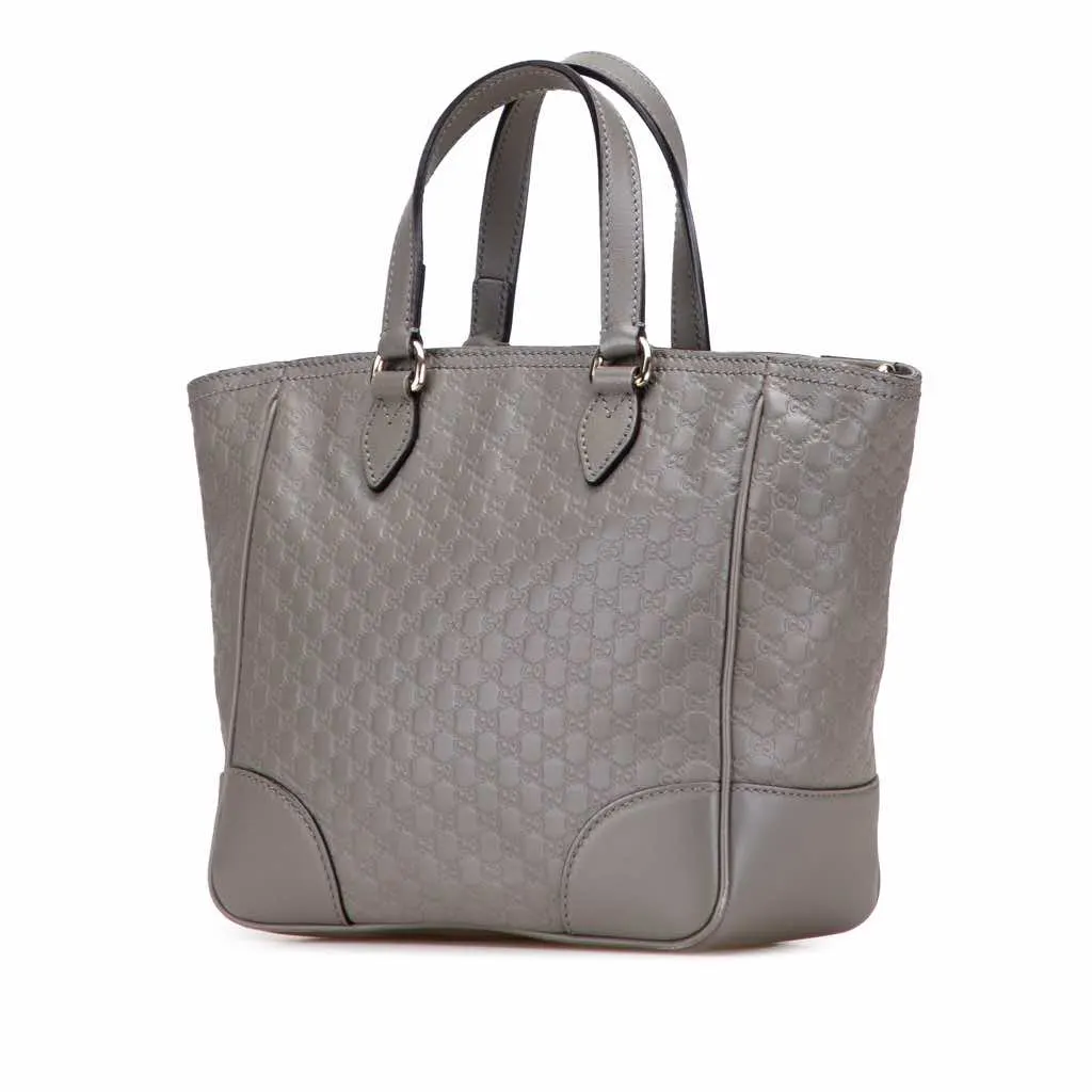 Gucci Small Microguccissima Bree Satchel Grey Leather Very good - Back View