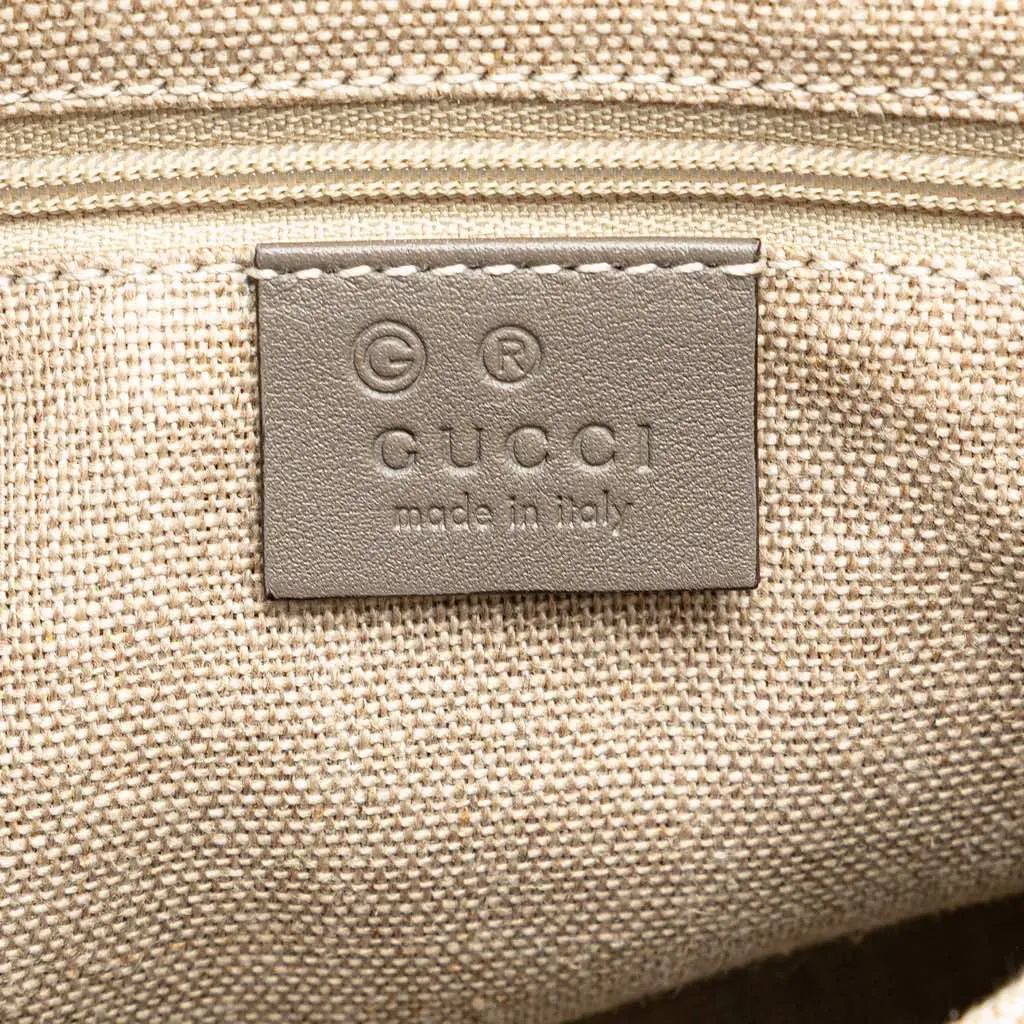 Gucci Small Microguccissima Bree Satchel Grey Leather Very good - Box View